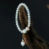 Original natural freshwater pearl surface jade lotus bracelet 14k gold-plated women's Valentine's Day gift jade jewelry Application Scenario